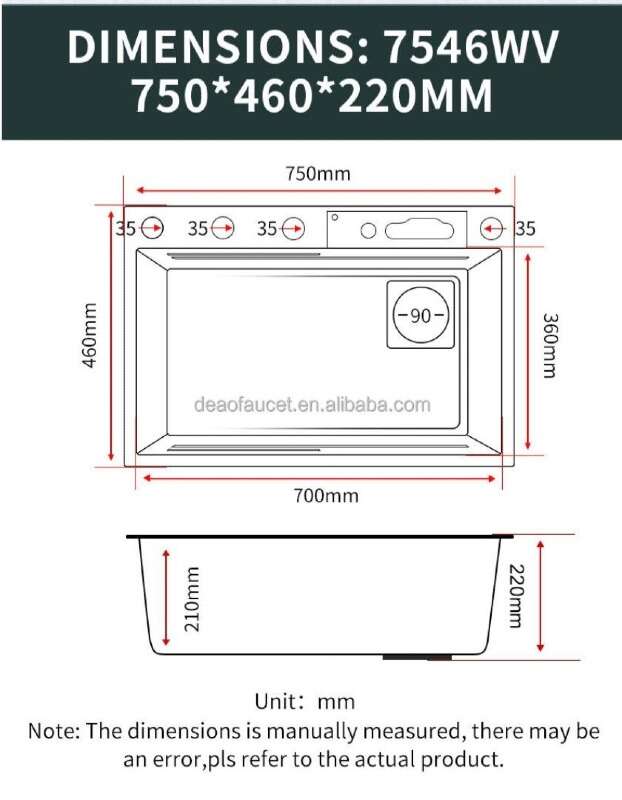  نقشه سینک توکار 76*50 Gun.Metal شیر دسته دوبل آبشاری AUX Plus