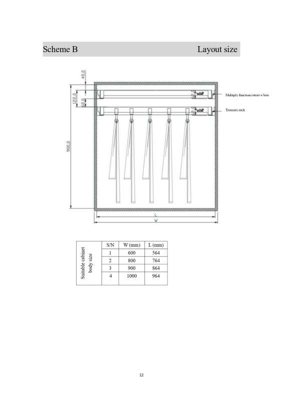  نقشه نظم دهنده رخت آویز L15 عرض 45Cm AUX