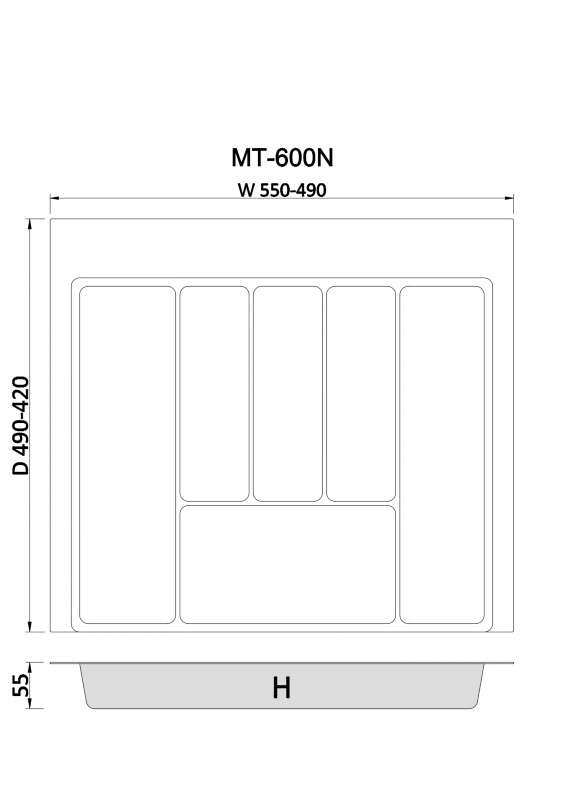  نقشه نظم دهنده کشو PVC Dark عرض 60Cm AUX